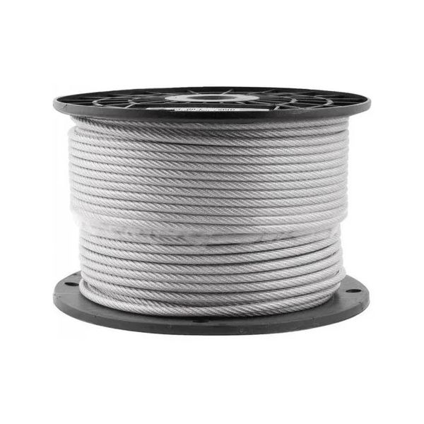 Rolo 100m Cabo De Aço Galvanizado 3/8 9,53mm 6x19 Alma De Fibra 