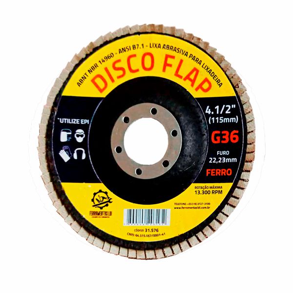 LIXA FLAP DISC 115X22 G 80 OXIDO ALUMINIO LDI