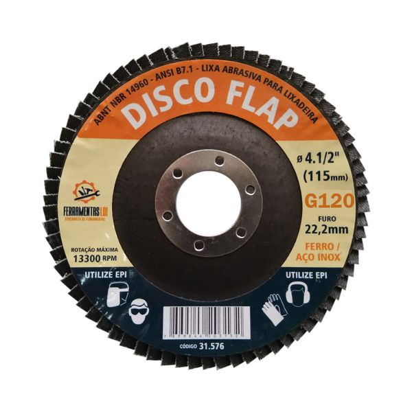 LIXA FLAP DISC 115X22 G 120 ZIRCONADO LDI