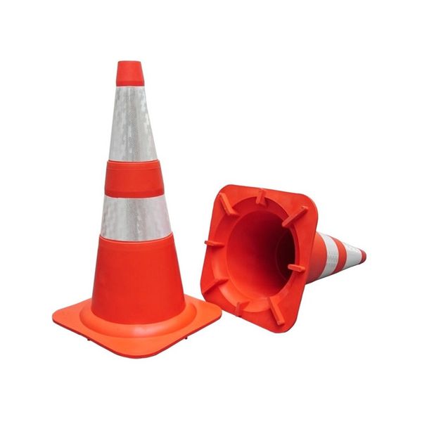 CONE P/SINAL.FLEXIVEL LARANJA/BRANCO 75CM COM NORMA FAIXA REFLETIVA