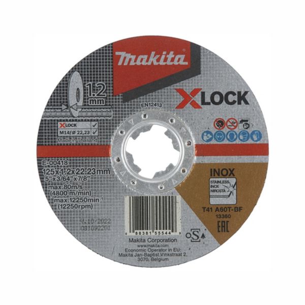DISCO CORTE MAKITA 125MMX1.2MM X-LOCK REFRATARIO E-00418 MAKITA