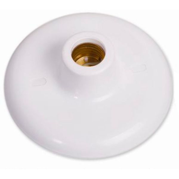 PLAFON PLASTICO BRANCO BOCAL METAL 60W 16091 ILUMI 