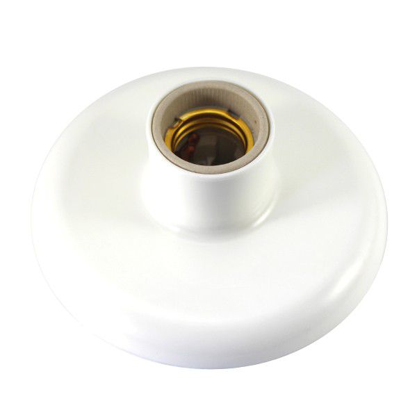 PLAFON PLASTICO BRANCO BOCAL LATAO-PORCELANA 100W 18091 ILUMI 