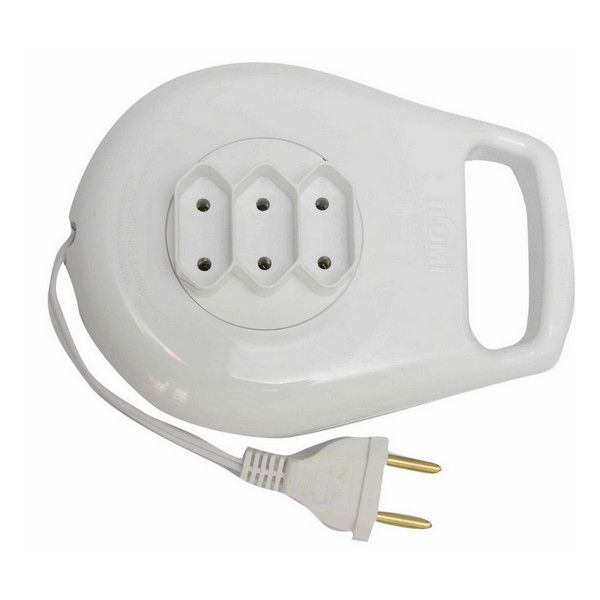EXTENSAO ELETRICA 05MT C/ENROLADOR BRANCA ILUMI 16973