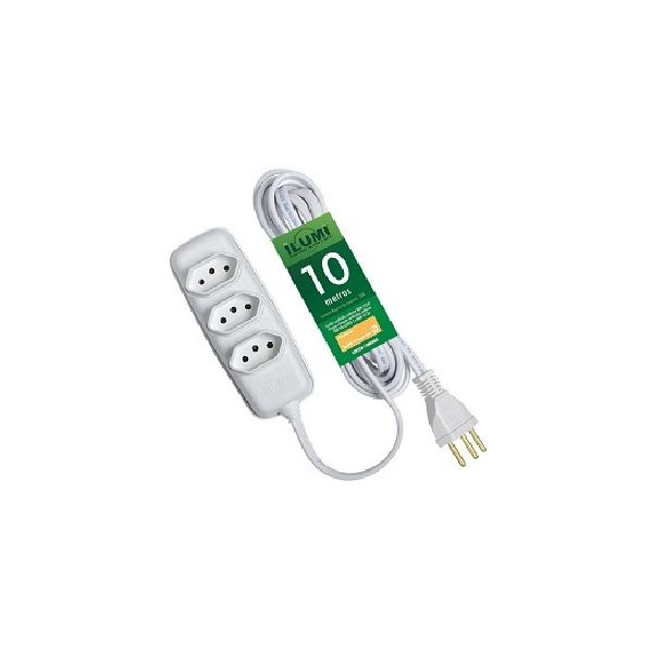 EXTENSAO ELETRICA 10MT 10A 250V CINZA ILUMI 