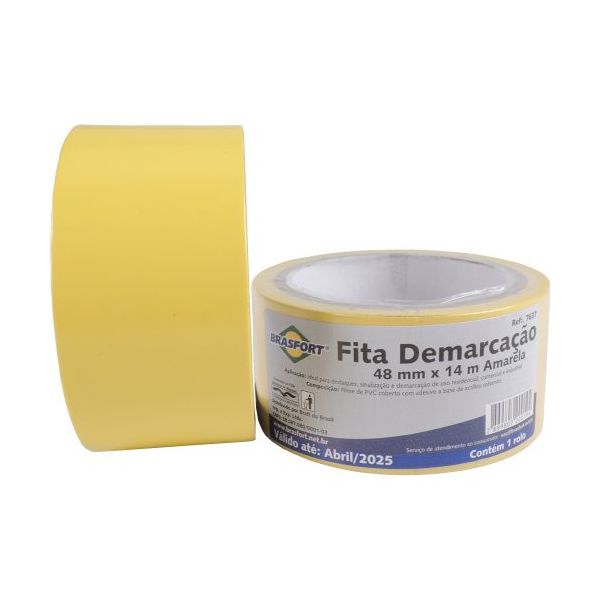 FITA DEMARCACAO SOLO 48MMX14M AMARELA 7637 BRASFORT 