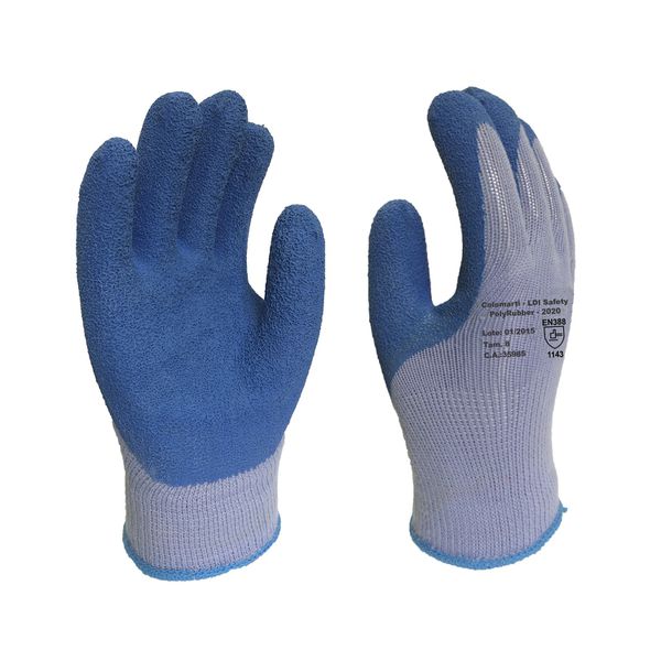 LDI LUVA POLYRUBBER MOD:2020- 9 (G) POLYCOTTON C/PALMA LATEX CA 42246