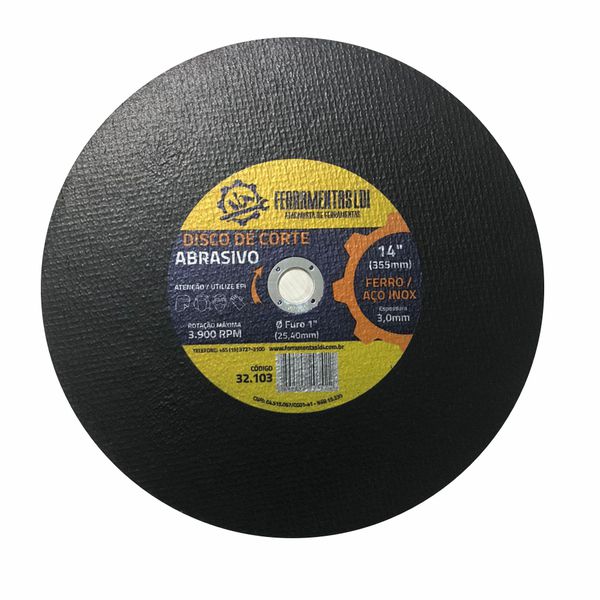 LDI DISCO CORTE FERRO / AÇO INOX 355,0X3,00X25,4