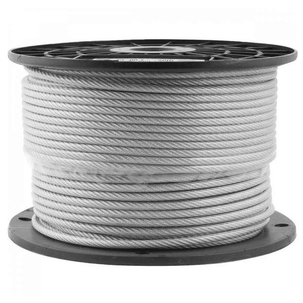CABO AÇO PLASTIFICADO INCOLOR 1/16 AF GALVANIZADO TRD. 6X7 ROLO 100MTS