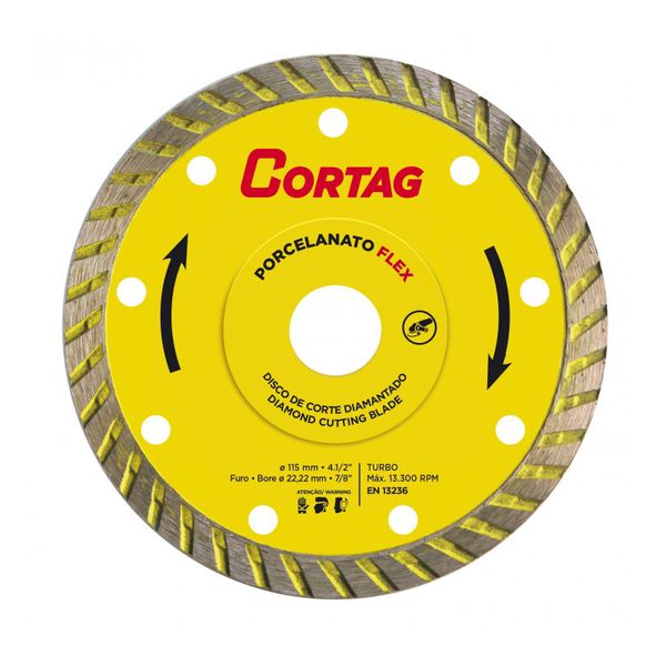 DISCO DIAMANT. CORTAG 4 TURBO 115MM F.7/8 (22,22MM) 61577 PORCELANATO