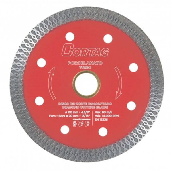 DISCO DIAMANT.CORTAG BEST QUALITY 4 TURBO 110MM F.20MM 60659 PORCELANATO