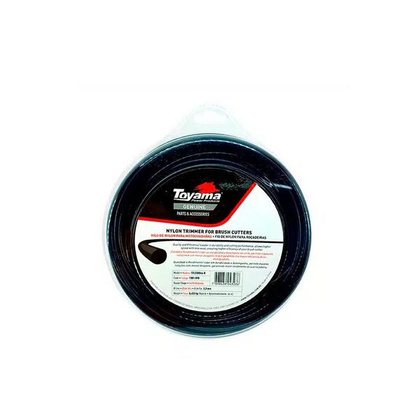 LINHA DE NYLON REDONDO 3.30MM ROLO APROX.46MT 1301-090 PRETO TOYAMA