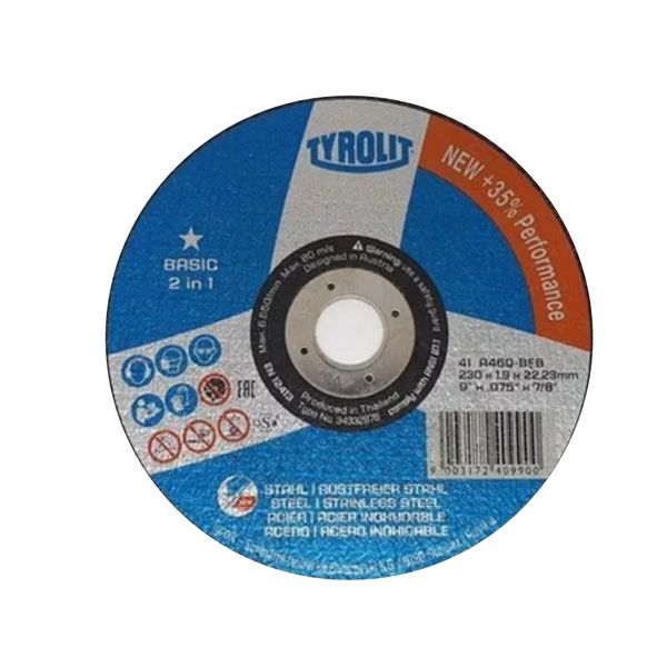 DISCO CORTE TYROLIT INOX/FERRO 228,0X1,90X22,2 34332876 BASIC 
