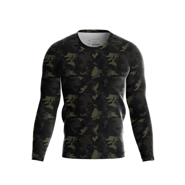 Camiseta Masculina Manga Longa Extreme Combat UV Multicam Black Team Six .