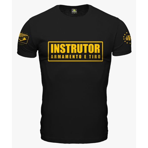 Camiseta Masculina Militar Instrutor de Tiro Preta Team Six