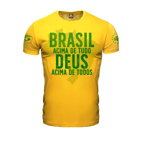 Camiseta Militar Brasil Acima de Tudo Deus Acima de Todos 