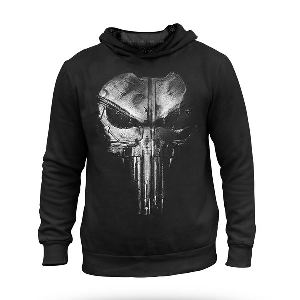 Casaco de Moletom Capuz Masculino Punisher Plate