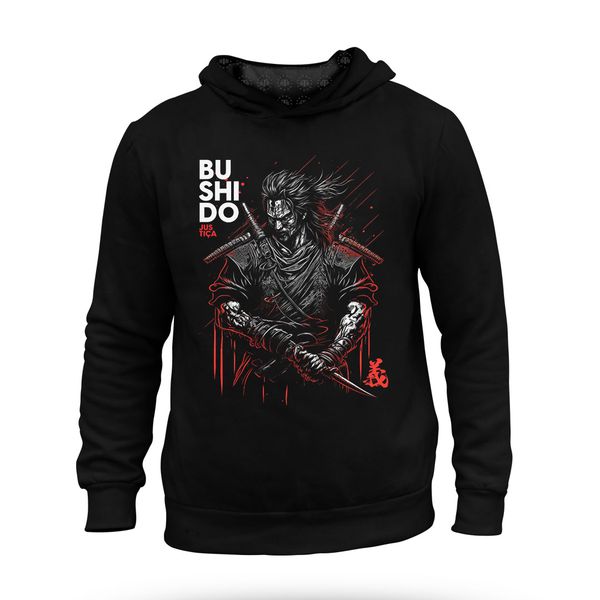 Casaco de Moletom Masculino com capuz Bushido Justiça Team Six