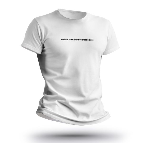 Camiseta Masculina Frase A Sorte Sorri Para os Audaciosos Team Six.