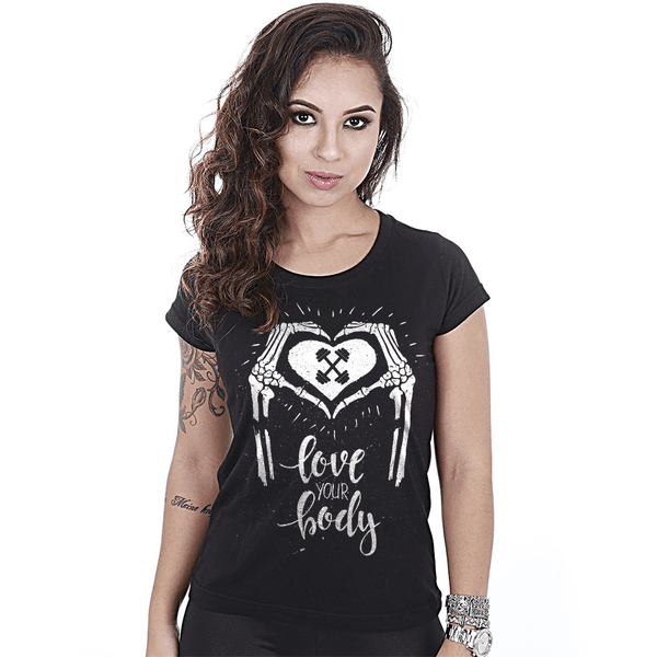 Camiseta Baby Look Feminina Academia Love Your Body