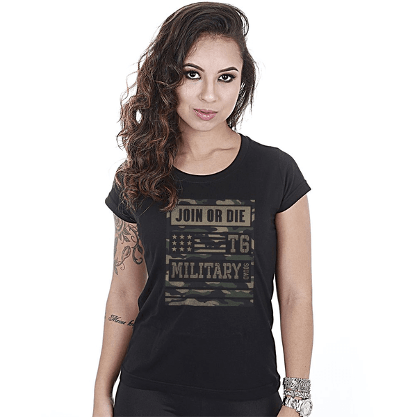 Camiseta Baby Look Feminina Concept Line Team Six Camu Join Or Die