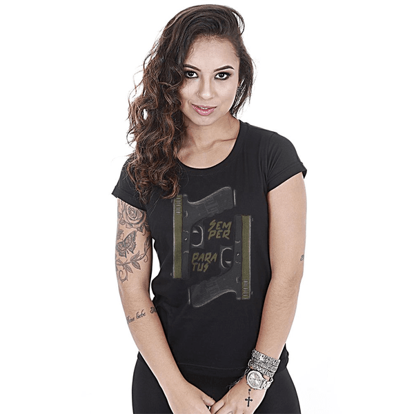 Camiseta Baby Look Feminina Concept Line Team Six Glocker Semper Paratus 