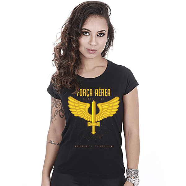 Camiseta Baby Look Feminina Força Aérea Brasileira