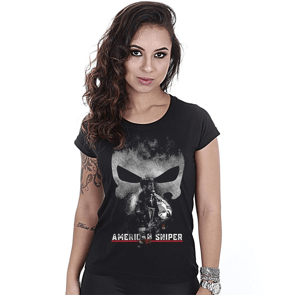 Camiseta Baby Look Feminina Squad T6 GUFZ6 American Sniper