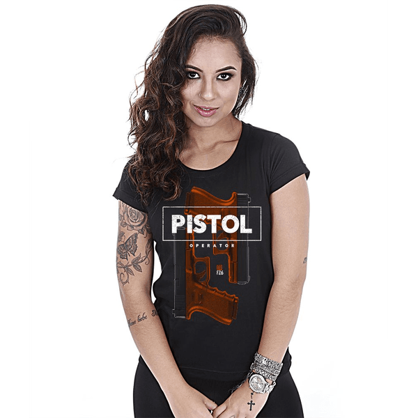 Camiseta Baby Look Feminina Squad T6 GUFZ6 Glock Pistol Operator