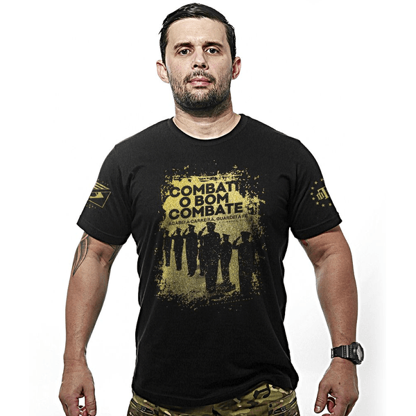 Camiseta Masculina Combati O Bom Combate Gold Line Team Six.