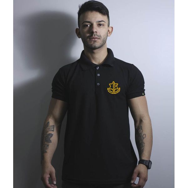 Camiseta Gola Polo Masculina Israel Defense Bordada Team Six