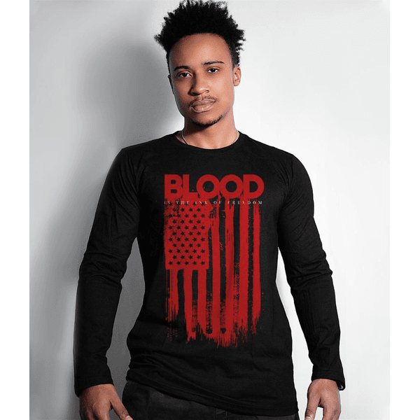 Camiseta Masculina Manga Longa Blood Is The Ink Of Freedom Team Six.