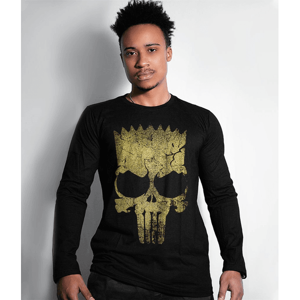 Camiseta Manga Longa Punisher Bart Gold Line