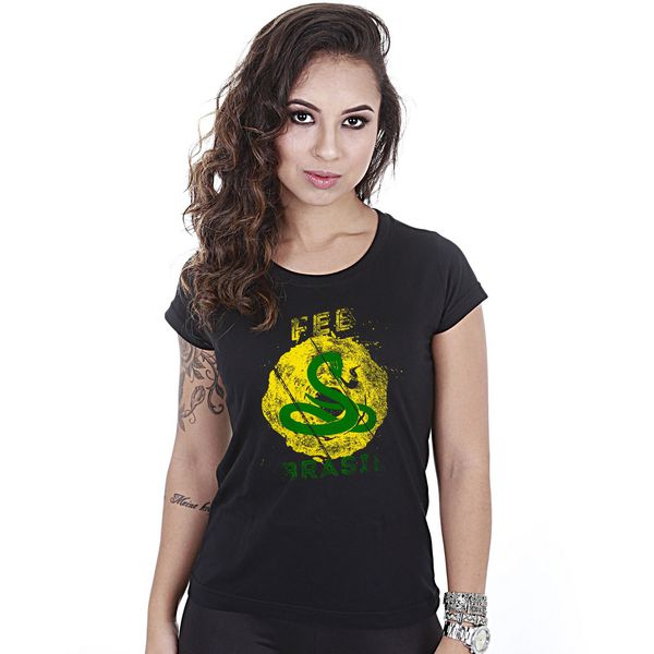 Camiseta Militar Baby Look Feminina FEB Do Brasil