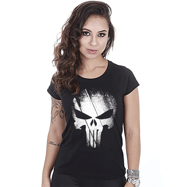 Camiseta Militar Baby Look Feminina Punisher