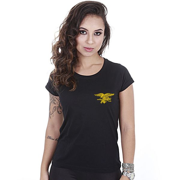 Camiseta Militar Baby Look Feminina US Navy Seals
