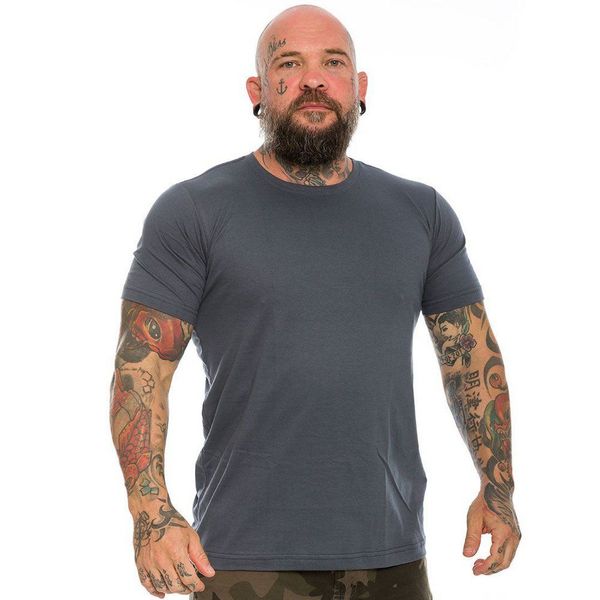 Camiseta Militar Básica Lisa Cinza Team Six