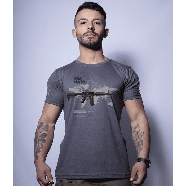 Camiseta Militar Magnata 556 Nato American Guns