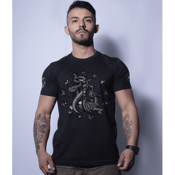 Camiseta Militar Magnata Join Or Die Three Percent