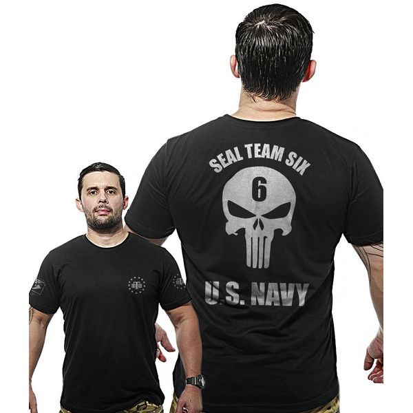 Camiseta Militar Wide Back Punisher Seal Team Six Us Navy