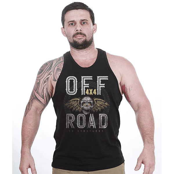 Camiseta Regata Off Road 4x4 Skull Fly