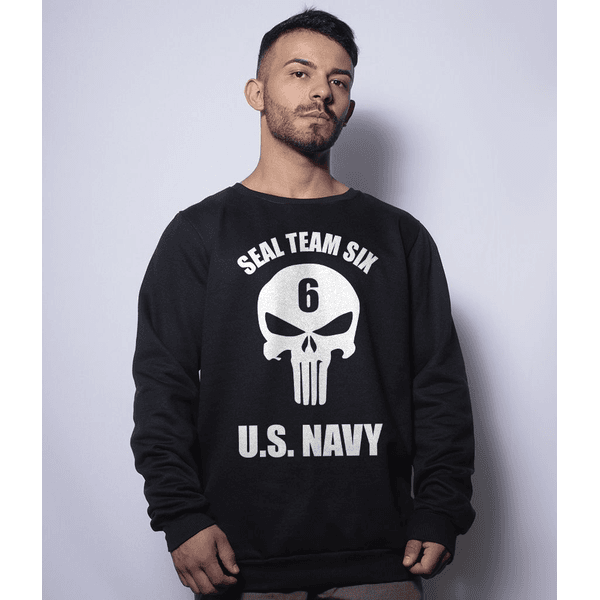 Casaco Básico de Moletom Punisher Seal Us Navy