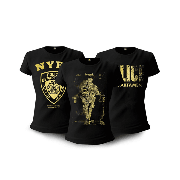 Kit 03 Camisetas Baby Look Feminina NYPD