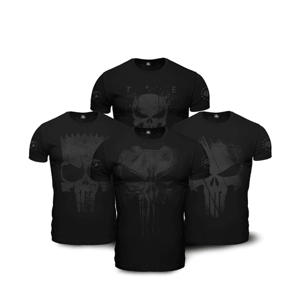 Kit 4 Camisetas Masculinas Militares Dark Line Justiceiro à paisana