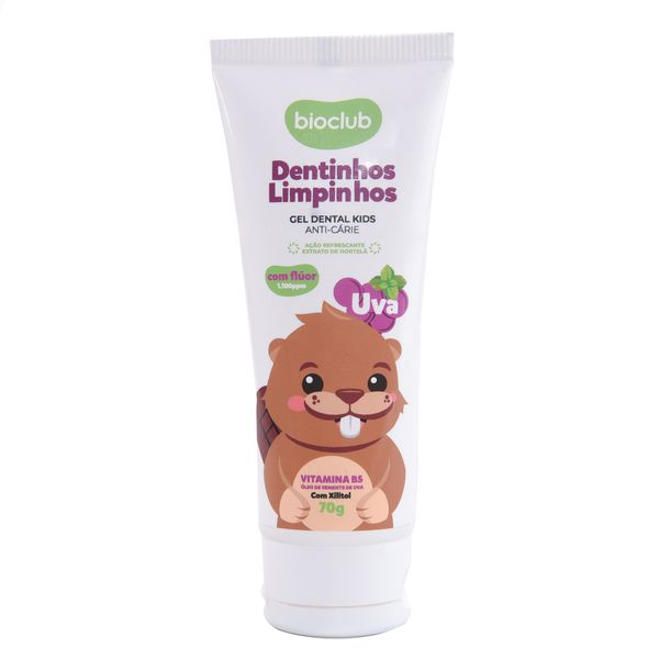 GEL DENTAL UVA COM FLUOR 100% VEGANO INFANTIL BIOCLUB