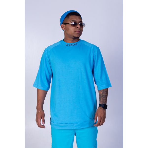 CAMISETA T-SHIRT OVERSIZED SPLASH OF COLOR - AZUL