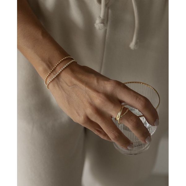 Pulseira Riviera e Mini Esferas Ouro 
