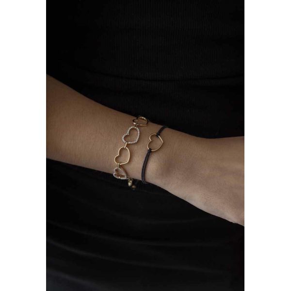 Pulseira Cordão Coração Ouro