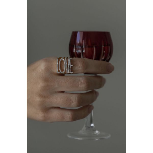 Anel Love Cravejado Ouro