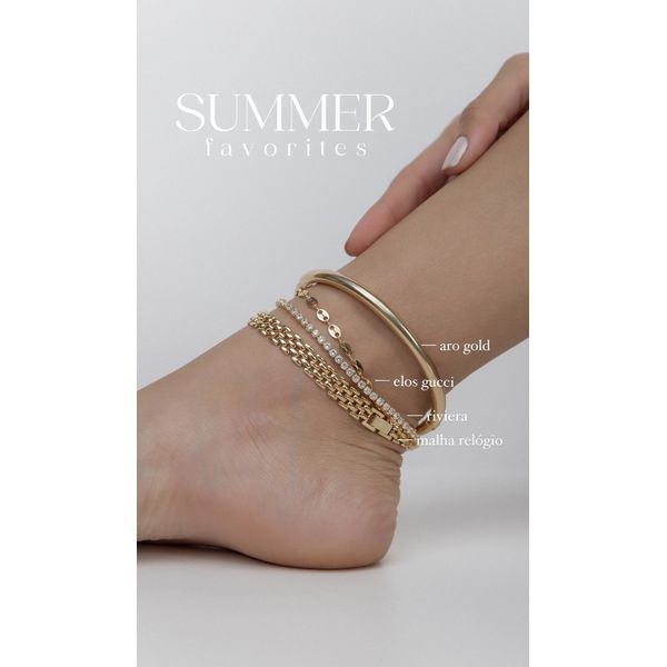 Tornozeleira Elos Gucci Ouro 